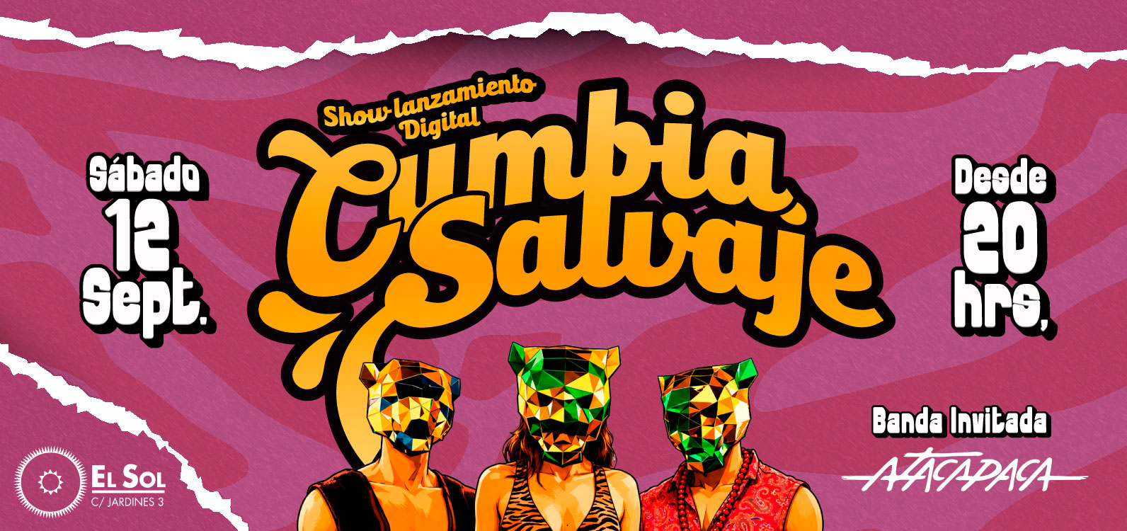 Noche Salvaje: La Tom Son presenta Cumbia Salvaje el sábado 12 de septiembre en Sala El Sol, Madrid, con Atacapaca como banda invitada